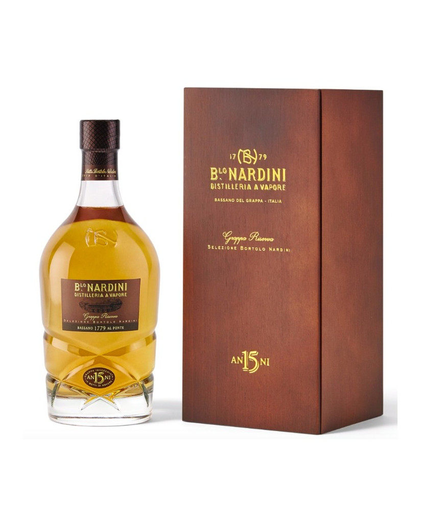 Nardini - Grappa Reserve 15 Years - Bortolo Nardini Selection - Wood Gift Box - 70cl