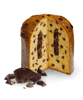 Vendita online panettoni artigianali Loison di Costabissara (Vi). Shop online panettone Gran Cacao astucciato con gocce e crema 