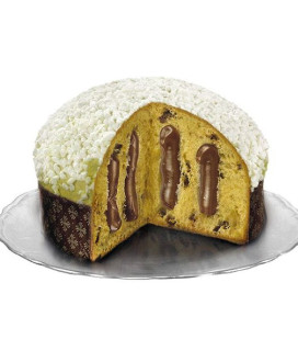 Shop online italian Panettone Flamigni Monte Bianco with cream of chestnuts, covered white chocolate and meringue