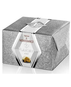 Shop online italian Panettone Flamigni Monte Bianco with cream of chestnuts, covered white chocolate and meringue