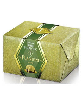 Vendita online panettone Flamigni Gran Pistacchio, ricoperto di granella di pistacchi. Shop on-line panettoni artigianali, dolce