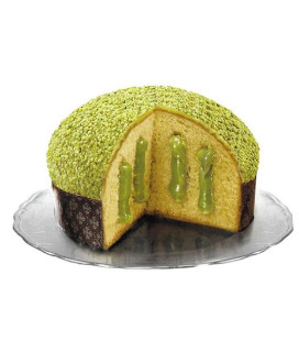 Vendita online panettone Flamigni Gran Pistacchio, ricoperto di granella di pistacchi. Shop on-line panettoni artigianali, dolce