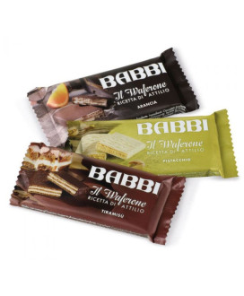 Babbi - Waferone Attilio - Bag Dolci Pensieri - Pistachio - 8 pieces - 180g