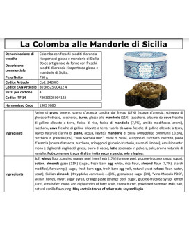 FIASCONARO - DOLCE & GABBANA - COLOMBA MANDORLE DI SICILIA - 750g