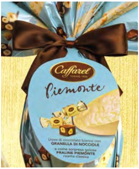 Online sales Eggs Caffarel white chocolate with salted almonds and pistachios. Shop online elegant Easter egg Caffarel white cho