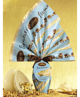 Online sales Eggs Caffarel white chocolate with salted almonds and pistachios. Shop online elegant Easter egg Caffarel white cho