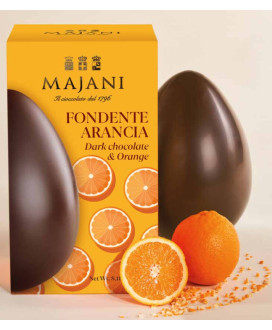 Vendita online uova di Pasqua Majani di cioccolato fondente extra con scorze di arancia candite. Shop on line Uovo di Pasqua fon