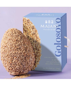 Online sales Easter eggs Italian Majani 2016 Golosovo Milk chocolate with chopped toasted hazelnuts. Shop online Egg Golosovo Ma