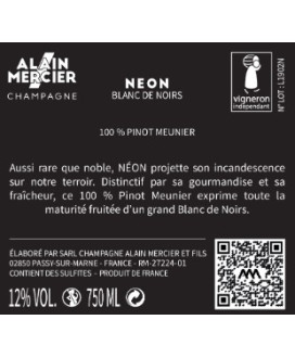 Alain Mercier - Champagne Brut - Cuvee Neon - Blanc de Noirs - Pinot Meunier - 75cl