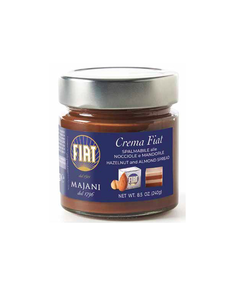 Vendita online Majani Crema Spalmabile cremino Fiat Mandorla e Nocciola e Crema Scorza Fondente. Shop on line creme Spalmabili M