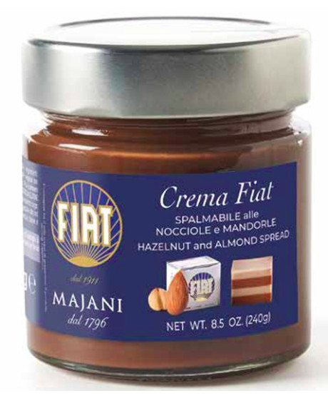 Vendita online Majani Crema Spalmabile cremino Fiat Mandorla e Nocciola e Crema Scorza Fondente. Shop on line creme Spalmabili M