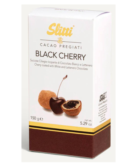 Shop online italian dragees chocolate Slitti, Black Cherry covered with milk chocolate. Sales fruit chocolate