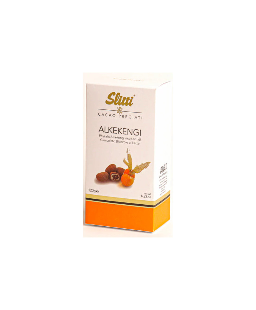 Shop online italian dragees chocolate Slitti, Alkekengi covered with milk chocolate and white. Sales fruit chocolate