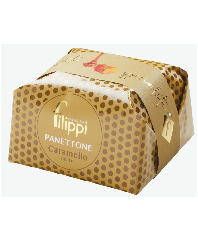 Shop online italian quality panettone Filippi salted caramel - Sales Typical Italian Christmas bread / cake