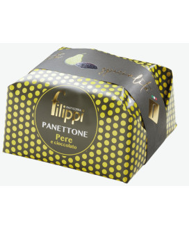 Shop online italian quality panettone Filippi pear and chocolate - Sales Typical Italian Christmas bread / cake