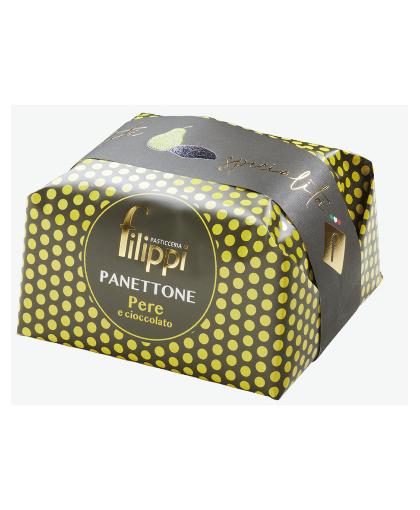 Shop online italian quality panettone Filippi pear and chocolate - Sales Typical Italian Christmas bread / cake