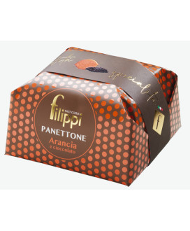 Online sales Filippi, Italian Panettone Craft Orange and Chocolate Domori. Shop online homemade panettone pastry Filippi, bakery