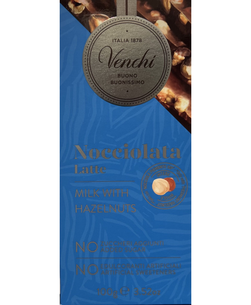 Venchi - Latte e Nocciole con il 70% in meno di zucchero - 100g