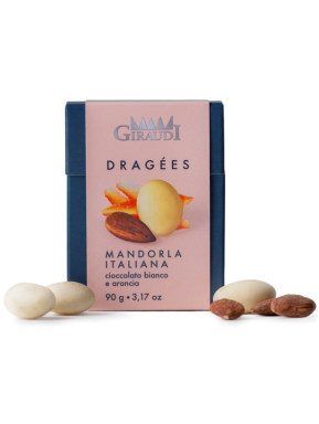 Giraudi - Dragees – Mandorle ricoperte di cioccolato bianco e arancia - 90g