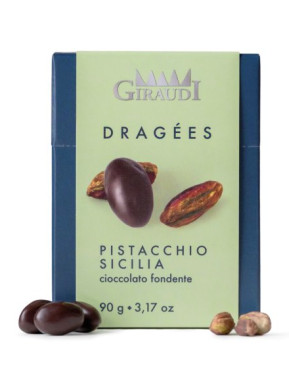 Giraudi - Dragees – Pistacchi di Sicilia ricoperti di cioccolato fondente - 90g