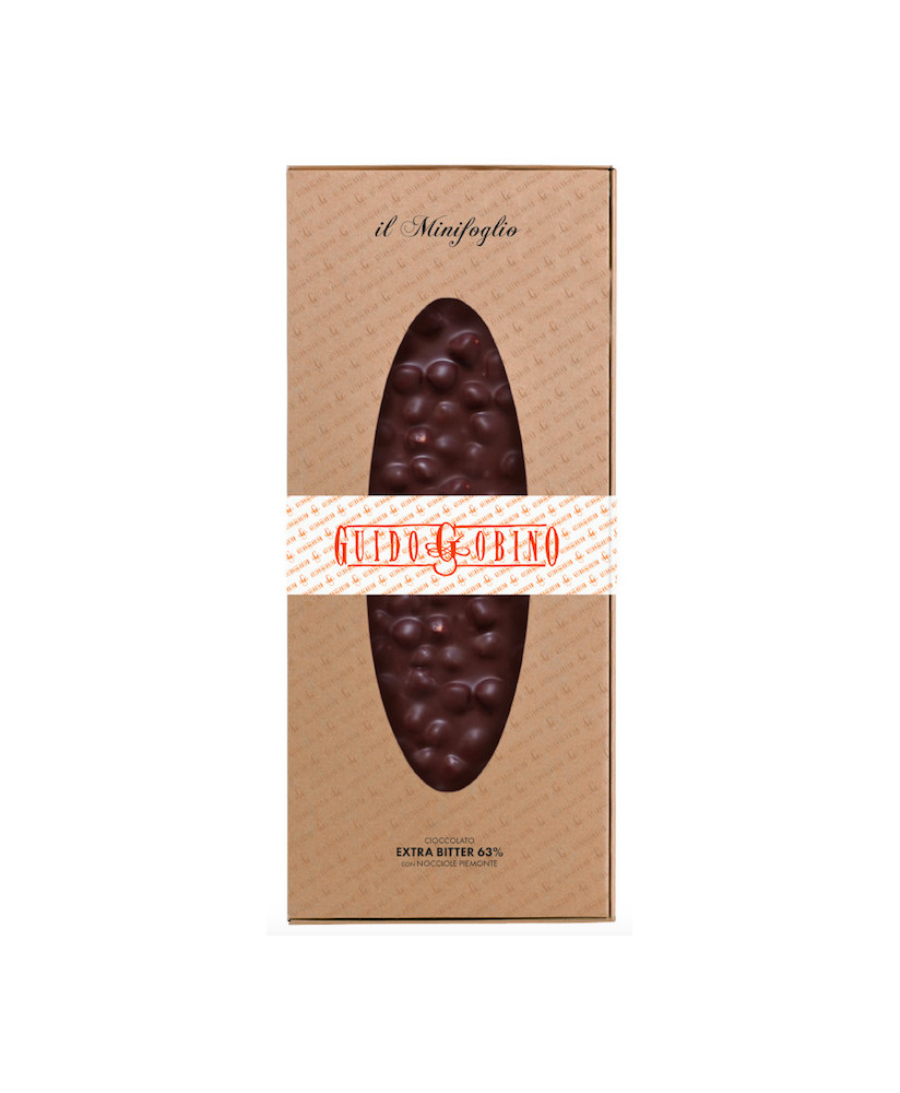 Vendita online tavolette di cioccolato fondente Guido Gobino, lastre di extra bitter con nocciole intere da 300gr. Shop on line