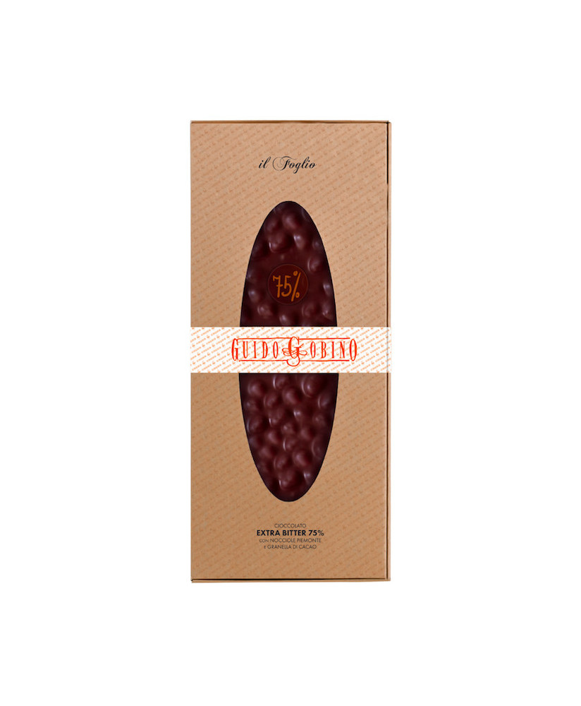 Guido Gobino - Foglio Nocciolato Fondente  75% e granella di Cacao - 1000g.