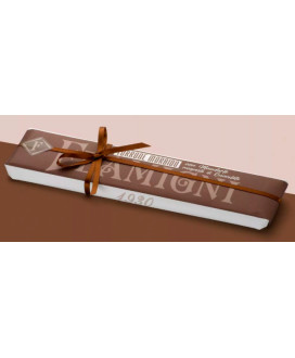 Buy online sales Italian Nougat homemade Flamigni soft with almond peel covered in dark chocolate. Best price made in italy