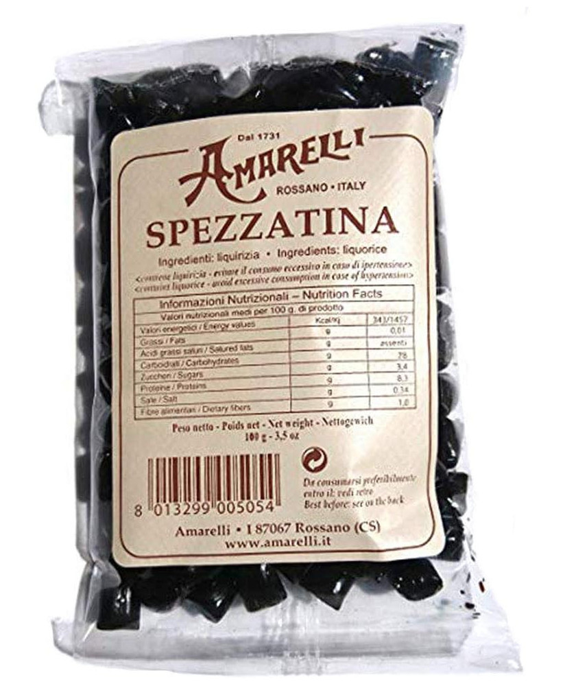 Vendita online caramelle di Liquirizia pura artigianale "Amarelli" Spezzatina - Rossano Calabro (Cosenza) dal 1731. Shop on line