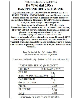 De Vivo - Panettone Pandelizia al Limone - 1200g