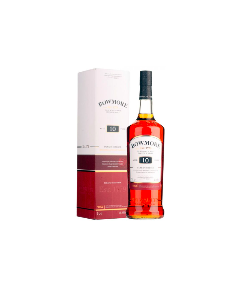 Bowmore - 10 Years Old - Dark & Intense - Islay Single Malt Scotch Whisky - 1 Litro - 100cl