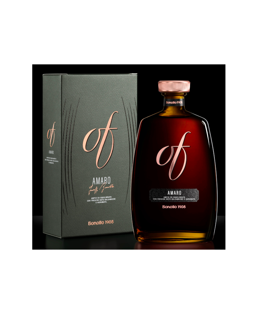 Vendita online Amaro Of Bonollo a base di grappa di Amarone e infuso di erbe. Shop on-line prodotti distilleria Bonollo, veneto