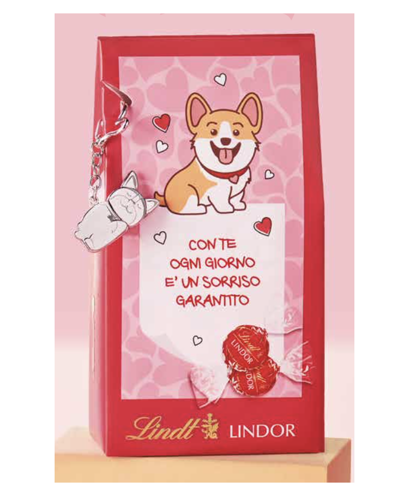 Lindt - Bag Lindor Latte - Portachiavi Corgi - 125g