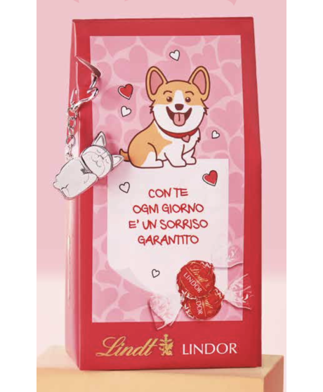 Lindt - Bag Lindor Latte - Portachiavi Corgi - 125g