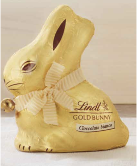 Vendita online Coniglietti Gold Bunny di cioccolato bianco. Pasqua Lindt & Sprüngli (SCONTO 10%). Shop on line Coniglietto di ci