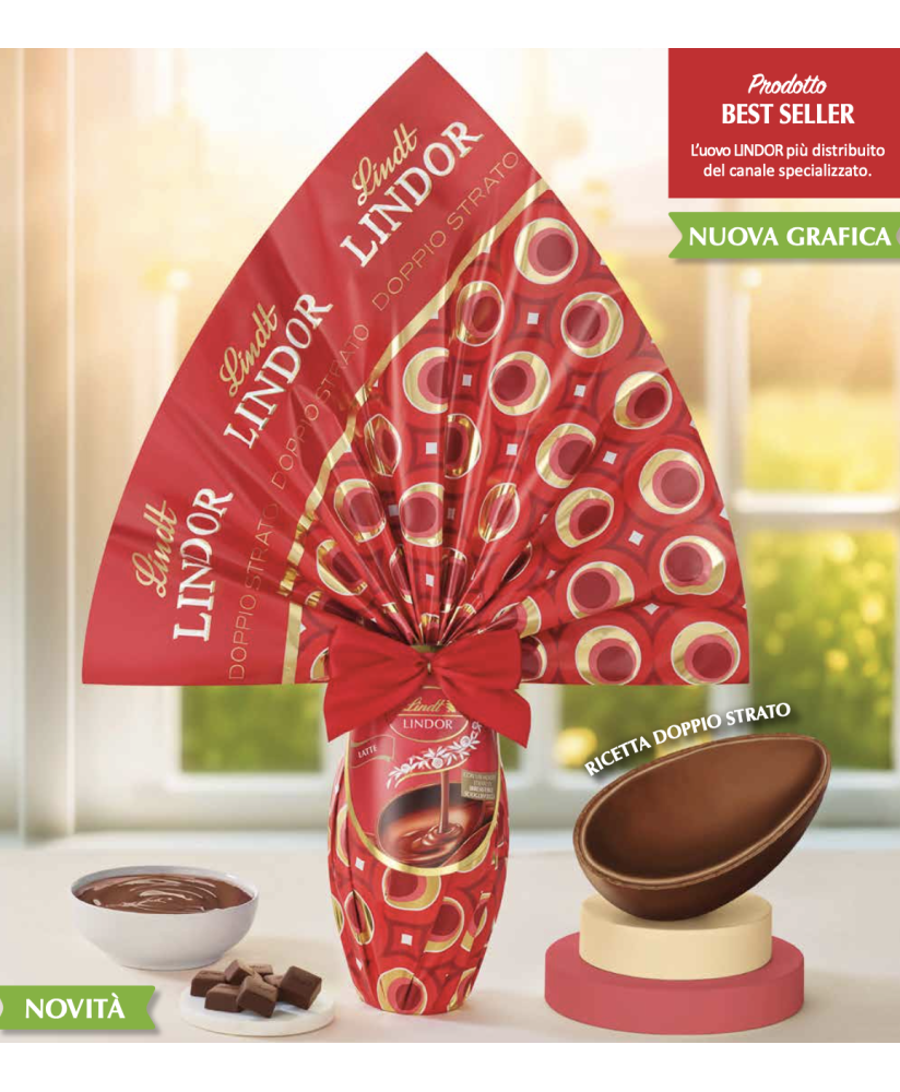 Vendita online Uovo di Pasqua Lindor al Latte Rosso Lindt & Sprüngli (SCONTO 10%). Shop on line uova di cioccolato al latte Lind