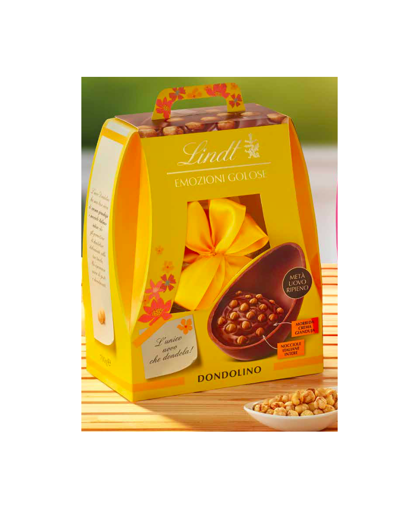 Vendita online Uova di Pasqua, Dondolino Lindt & Sprüngli, al Latte con Nocciole Piemonte Intere (SCONTO 10%). Shop on line uova