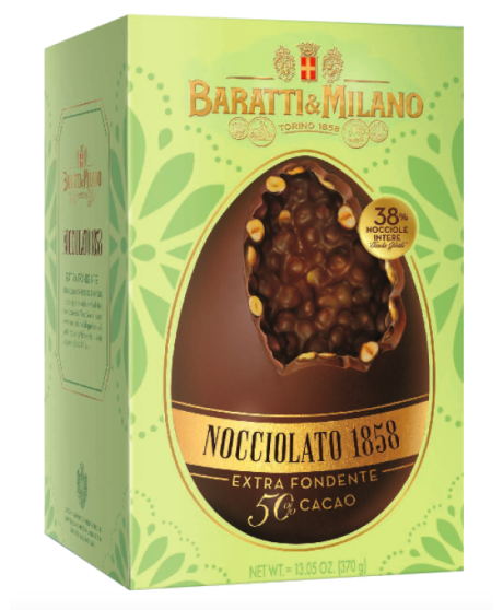 Vendita online Uovo di Pasqua Baratti & Milano torino. Shop online uovo Subalpino di Baratti con nocciole intere piemontesi. Mig