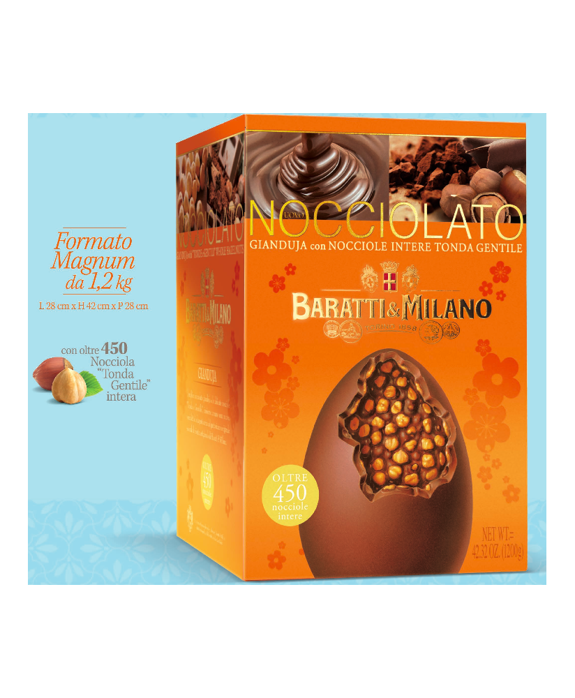 Uovo di Pasqua Baratti Gianduja con Nocciole Magnum 1,2 kg | corso101