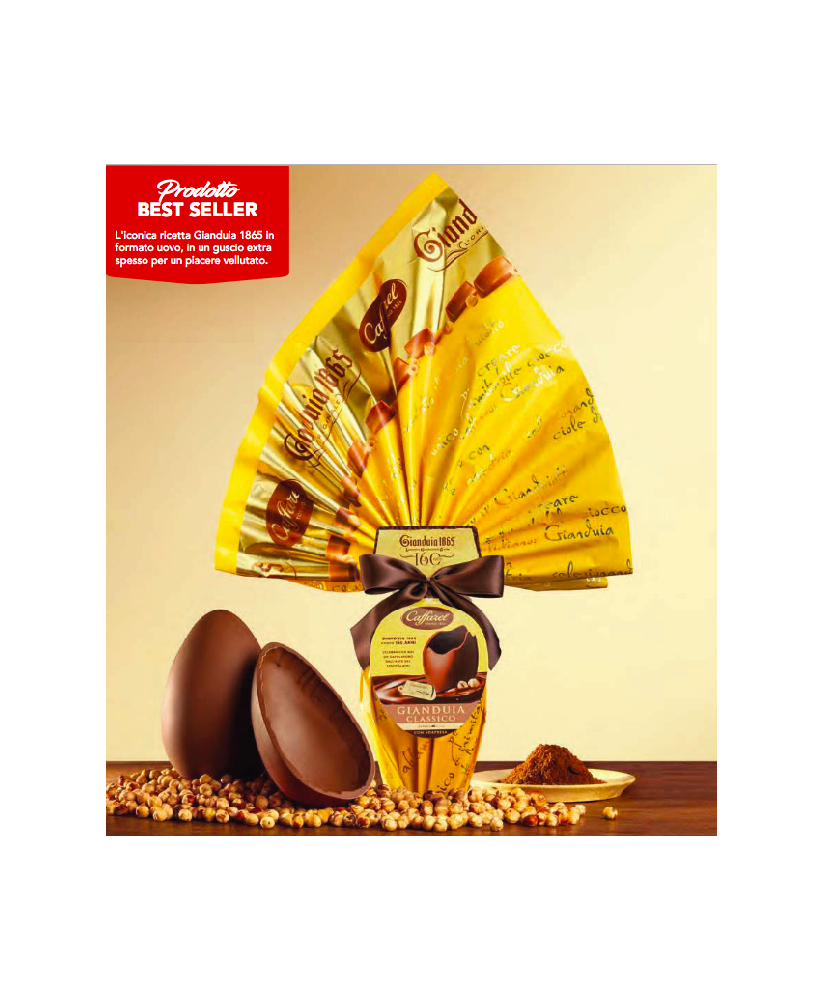 Online sales Eggs Italian Caffarel chocolate Gianduja. Shop online Easter egg chocolate gianduiotto Caffarel chocolate gianduja.