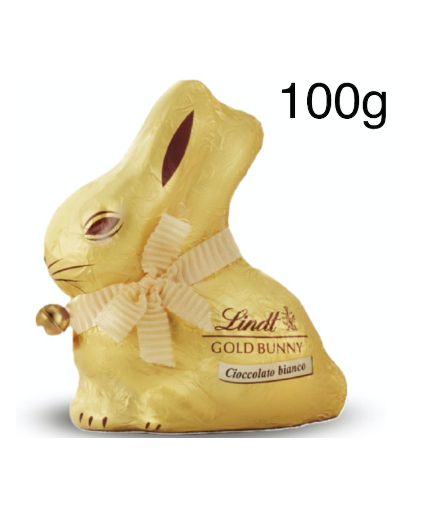 Vendita online Coniglietti Gold Bunny di cioccolato bianco. Pasqua Lindt & Sprüngli (SCONTO 10%). Shop on line Coniglietto di ci