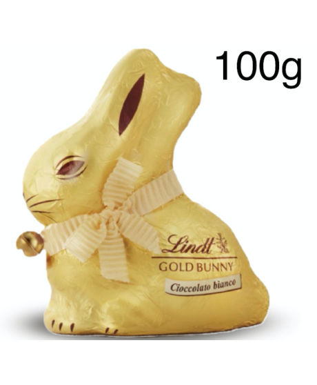 Vendita online Coniglietti Gold Bunny di cioccolato bianco. Pasqua Lindt & Sprüngli (SCONTO 10%). Shop on line Coniglietto di ci