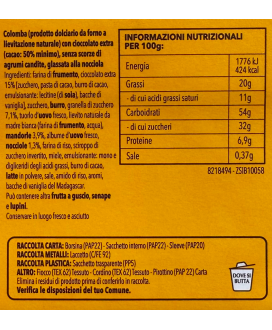 Vendita on line colombe di Pasqua Caffarel con gocce di cioccolato extra glassata con mandorle e nocciole. Shop on line Colomba