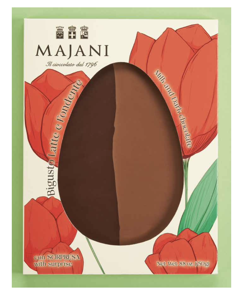 Buy on line italian Easter eggs with surprise Dark Chocolate with Orange Peel . Shop on line easter egg Majani Fiat cremino, dar