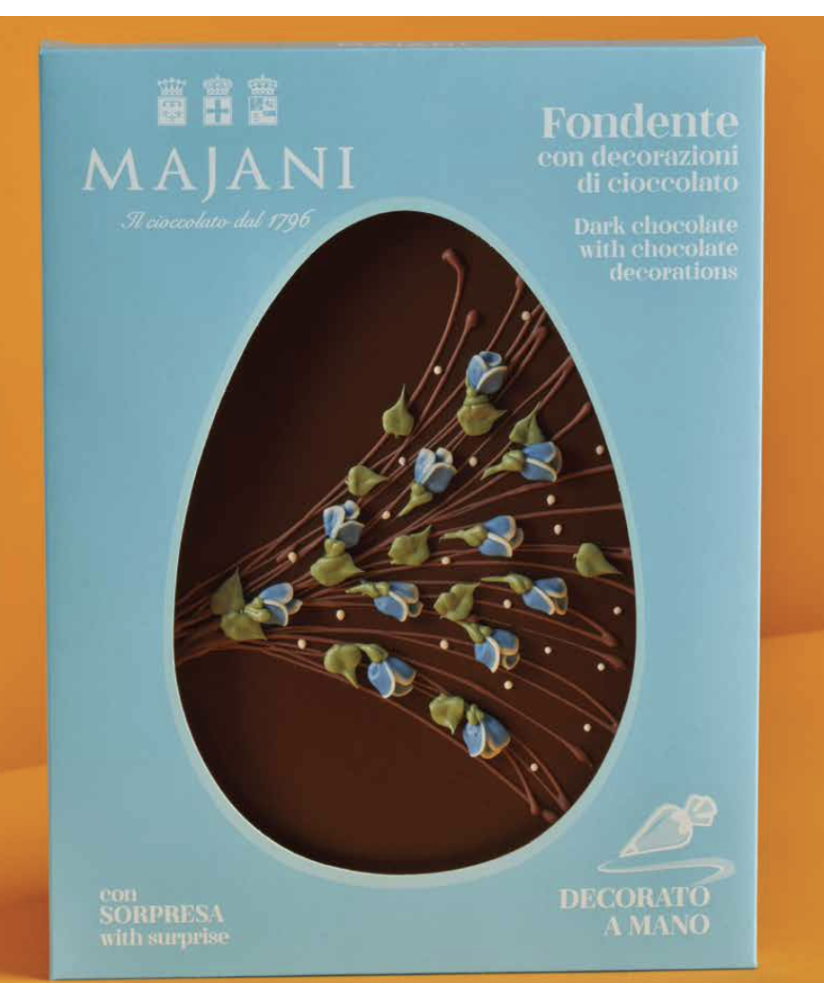 Buy on line italian Easter eggs with surprise Dark Chocolate with Orange Peel . Shop on line easter egg Majani Fiat cremino, dar