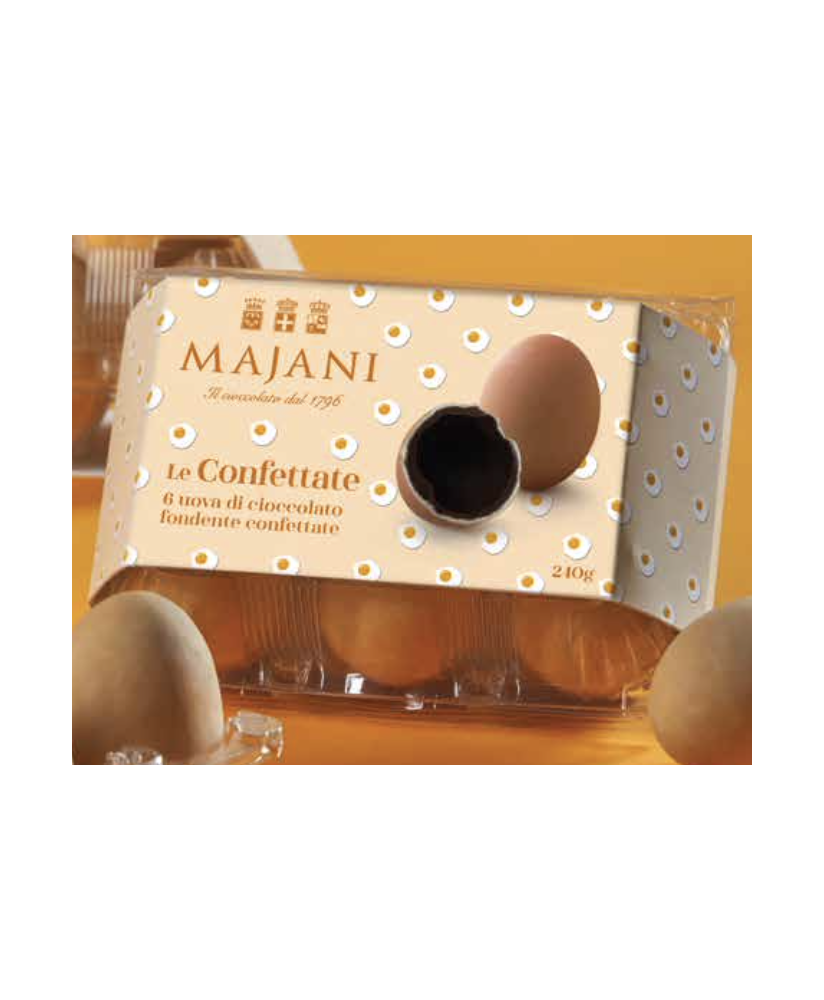 Online sales, Buy Italian Majani sugar coated chicken easter eggs, stuffed with dark chocolate. Shop online little easter eggs