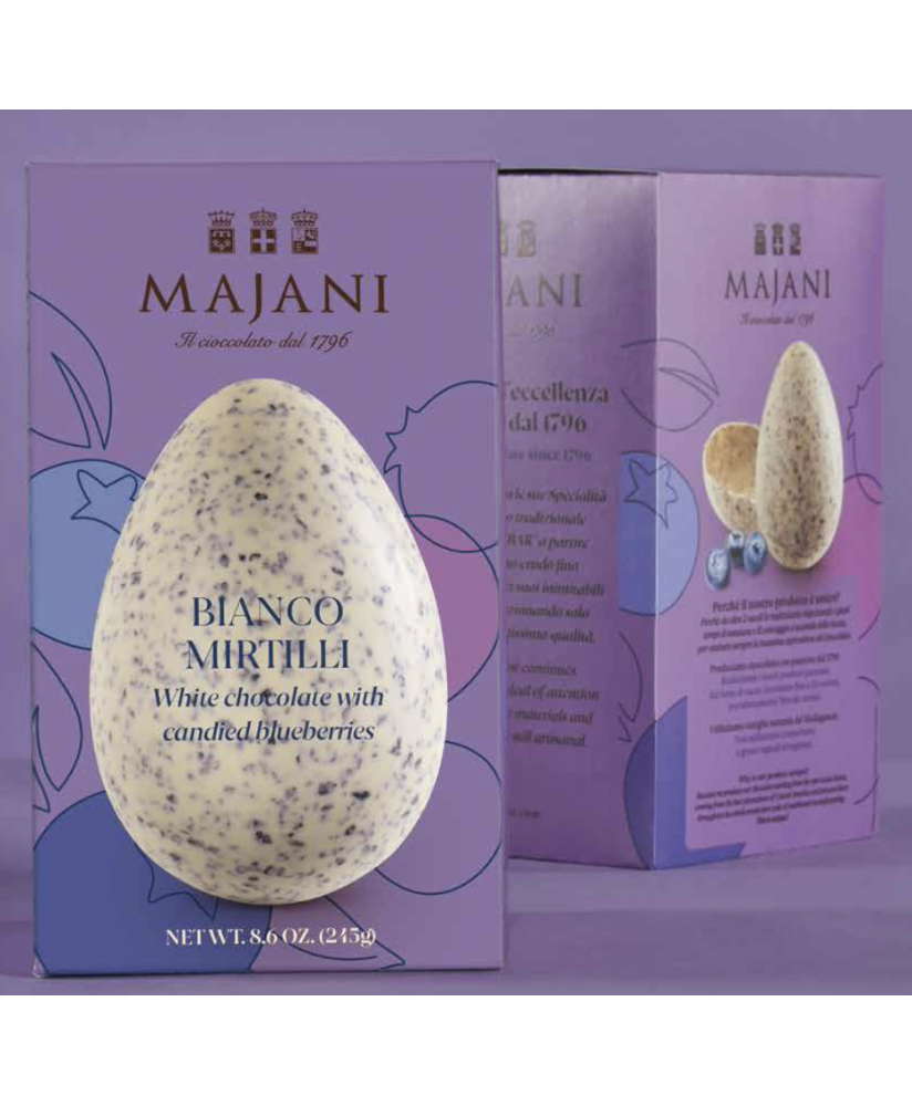 Vendita online uova di Pasqua Majani di cioccolato bianco con amarene. Shop on line Uovo di Pasqua con amarene