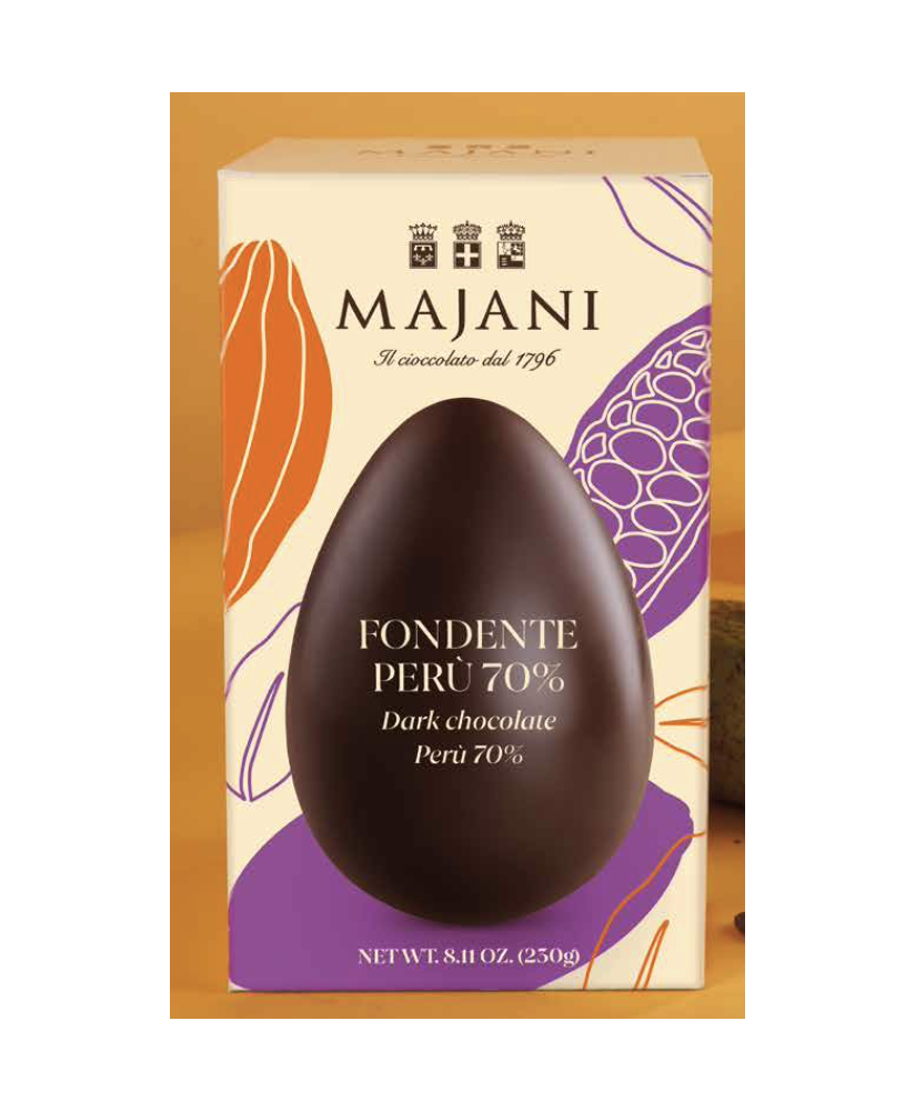 Vendita online uova di Pasqua Majani 2017 Fondente Extra 70% Perù. Shop on line Uovo di Majani Bologna con cacao amaro. Migl